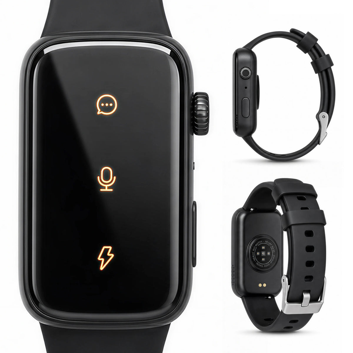 Smart AI Wristband Voice Recorder, No-Screen Bluetooth 5.3 AI Bracelet with ENC Noise Reduction, Meeting Notes, Heart Rate Monitor & Step Tracker