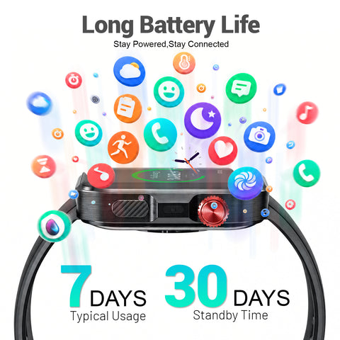 VERVOS LC80 Smart Watch, 1.83" HD Fitness Tracker for Men and Women with Bluetooth Calls, Heart Rate, Sleep and Blood Oxygen Monitoring