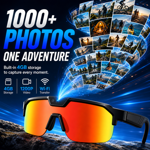 AI Smart Glasses with Camera 4K, Video Recording Glasses with EIS & OIS Stabilization,Polarized Sunglasses,ChatGPT Voice Assistant, 139-Lang Translation,Open Ear Earbuds for Cycling/Skiing/Baseball