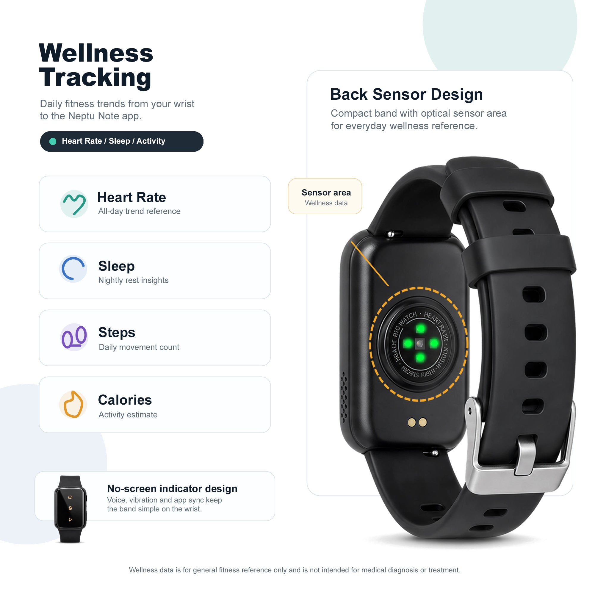 Smart AI Wristband Voice Recorder, No-Screen Bluetooth 5.3 AI Bracelet with ENC Noise Reduction, Meeting Notes, Heart Rate Monitor & Step Tracker