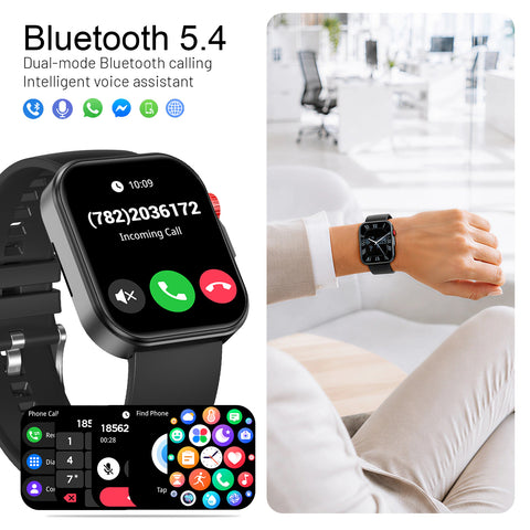 VERVOS LC80 Smart Watch, 1.83" HD Fitness Tracker for Men and Women with Bluetooth Calls, Heart Rate, Sleep and Blood Oxygen Monitoring