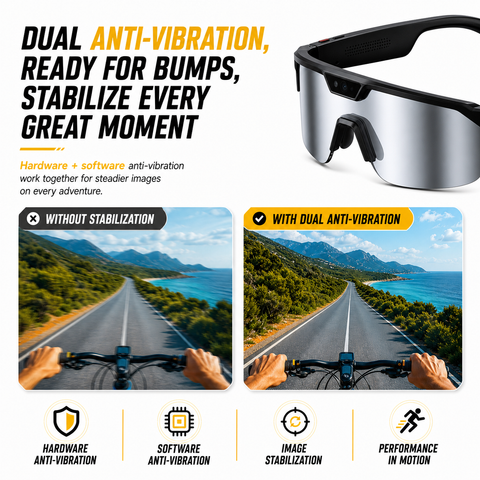 VERVOS Q01 AI Smart Glasses with Camera, Video Recording & 139-Language Translation – Gray